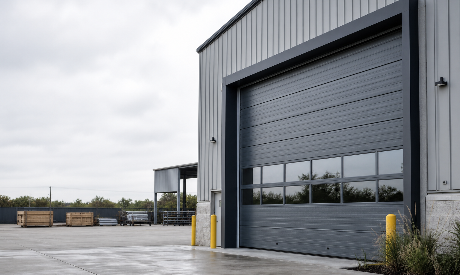 Commercial Garage Door in Suburban Setting-1