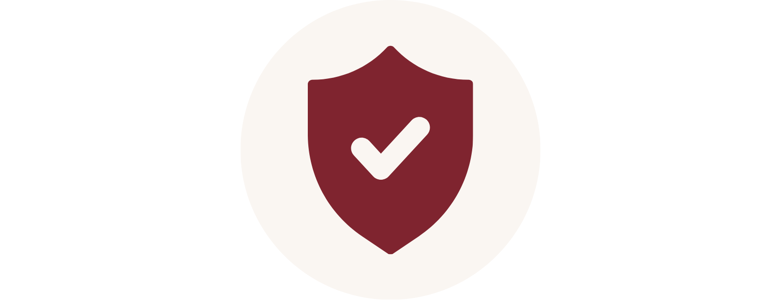 Shield with a checkmark icon representing quality workmanship and trusted service.